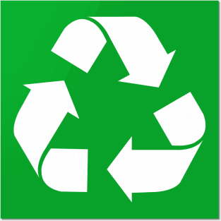 White Reduce, Reuse, Recycle, Repurpose, living green Posters and Art